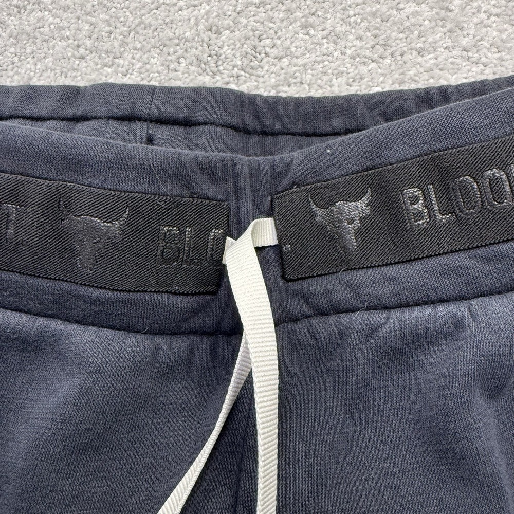 Under Armour Project Rock Womens L Charged Cotton Fleece Joggers Navy Blue Pants - Picture 4 of 8
